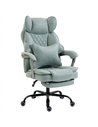HOMCOM Executive Office Chair, Leathaire Big and Tall Office Chair 180 kg with Wide Seat, Reclining, Lumbar Support, Blue