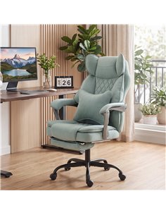 HOMCOM Executive Office Chair, Leathaire Big and Tall Office Chair 180 kg with Wide Seat, Reclining, Lumbar Support, Blue 2