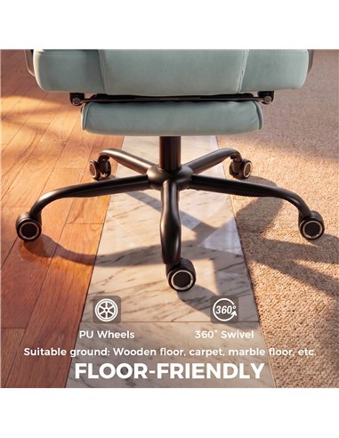 HOMCOM Executive Office Chair, Leathaire Big and Tall Office Chair 180 kg with Wide Seat, Reclining, Lumbar Support, Blue