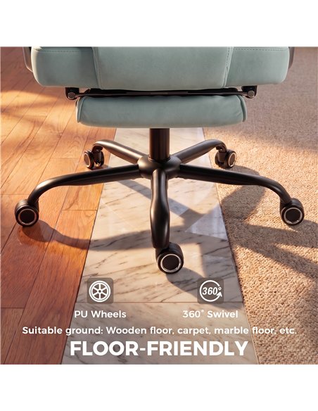 HOMCOM Executive Office Chair, Leathaire Big and Tall Office Chair 180 kg with Wide Seat, Reclining, Lumbar Support, Blue - pic 207285 | FastDaddyshop