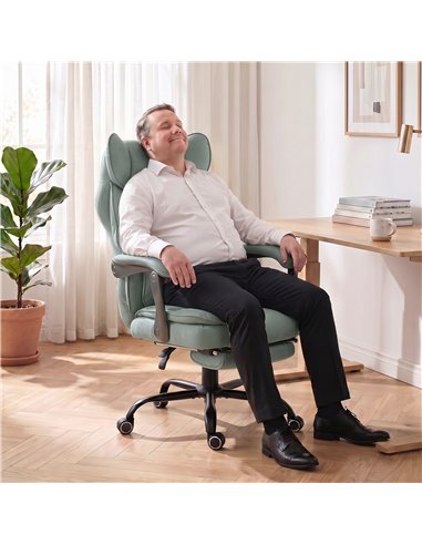 HOMCOM Executive Office Chair, Leathaire Big and Tall Office Chair 180 kg with Wide Seat, Reclining, Lumbar Support, Blue