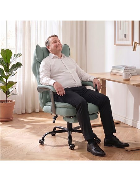 HOMCOM Executive Office Chair, Leathaire Big and Tall Office Chair 180 kg with Wide Seat, Reclining, Lumbar Support, Blue - pic 207287 | FastDaddyshop