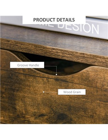 HOMCOM Industrial Cabinet with Storage Shelf, Drawer, Rustic Brown