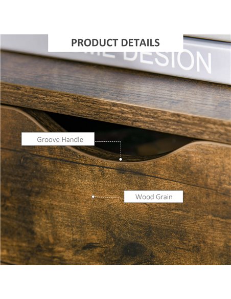 HOMCOM Industrial Cabinet with Storage Shelf, Drawer, Rustic Brown - pic 20729 | FastDaddyshop