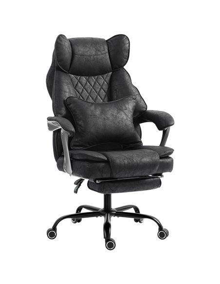 HOMCOM Executive Office Chair, Leathaire Big and Tall Office Chair 180 kg with Wide Seat, Reclining, Lumbar Support, Black - pic 207297 | FastDaddyshop
