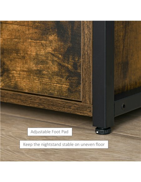 HOMCOM Industrial Cabinet with Storage Shelf, Drawer, Rustic Brown - pic 20730 | FastDaddyshop