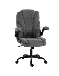 HOMCOM Office Chair, Ergonomic Desk Chair with Flip-up Armrest, Pocket Springs, Swivel Wheels, Adjustable Height, Grey