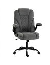 HOMCOM Office Chair, Ergonomic Desk Chair with Flip-up Armrest, Pocket Springs, Swivel Wheels, Adjustable Height, Grey