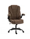 HOMCOM Office Chair, Ergonomic Desk Chair with Flip-up Armrest, Pocket Springs, Swivel Wheels, Adjustable Height, Brown
