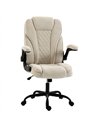 HOMCOM Office Chair, Ergonomic Desk Chair with Flip-up Armrest, Pocket Springs, Swivel Wheels, Adjustable Height, Beige