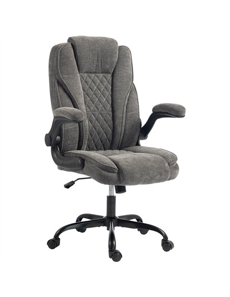 HOMCOM Office Chair, Ergonomic Desk Chair with Flip-up Armrest, Pocket Springs, Swivel Wheels, Adjustable Height, Dark Grey - pic 207333 | FastDaddyshop