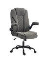 HOMCOM Office Chair, Ergonomic Desk Chair with Flip-up Armrest, Pocket Springs, Swivel Wheels, Adjustable Height, Dark Grey