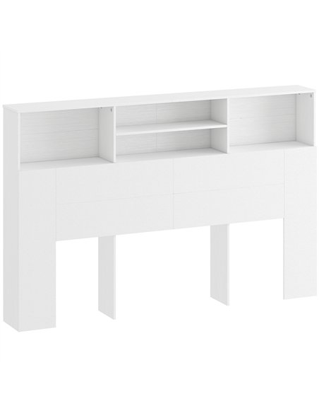HOMCOM King-Size Headboard with Storage, Freestanding Bed Headboard with 4 Open Compartments for Bedroom, White - pic 207459 | FastDaddyshop