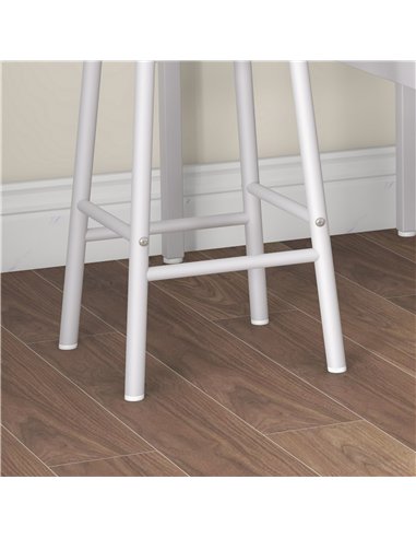 HOMCOM 3 Piece Bar Table Set with 2 Stools, Industrial Bar Table and Stool, Dining Table and Chair, Oak
