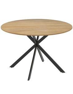 HOMCOM Dining Table for 4, 120 cm Industrial Kitchen Table with Wood Effect Tabletop and Steel Legs, Oak