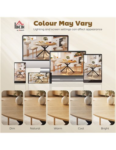 HOMCOM Dining Table for 4, 120 cm Industrial Kitchen Table with Wood Effect Tabletop and Steel Legs, Oak