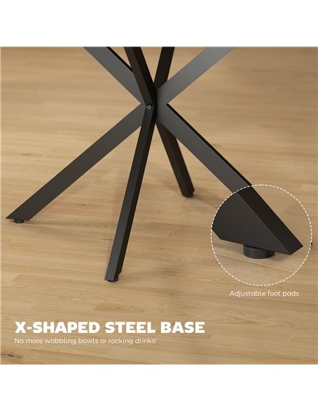 HOMCOM Extendable Dining Table for 4-6, Industrial Kitchen Dinner Table with Butterfly Leaf and X-Shape Base, Natural Wood - pic 207645 | FastDaddyshop