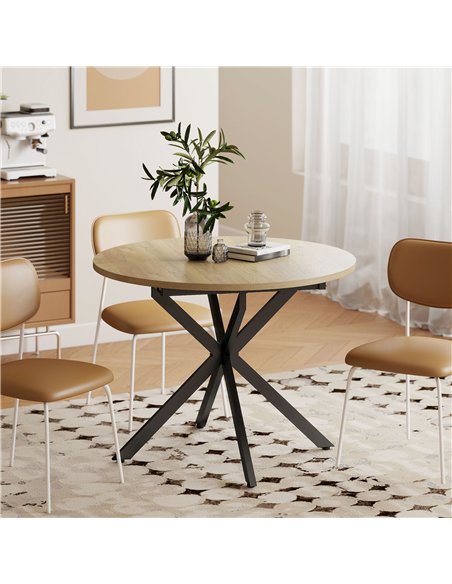 HOMCOM Extendable Dining Table for 4-6, Industrial Kitchen Dinner Table with Butterfly Leaf and X-Shape Base, Natural Wood - pic 207647 | FastDaddyshop