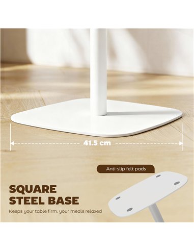 HOMCOM Small Dining Table, 60 cm Square Kitchen Table with Wood-veneer Top and Steel Base - Natural Wood Finish