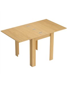 HOMCOM Folding Dining Table for 4-6, Rectangular Extendable Drop Leaf Table for Small Spaces, 140 x 80 x 77.5 cm, Natural