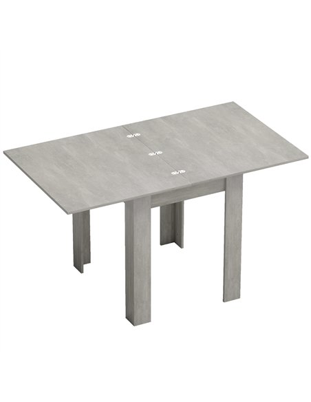 HOMCOM Folding Dining Table for 4-6, Rectangular Extendable Drop Leaf Table for Small Spaces, 140 x 80 x 77.5 cm, Grey - pic 207684 | FastDaddyshop