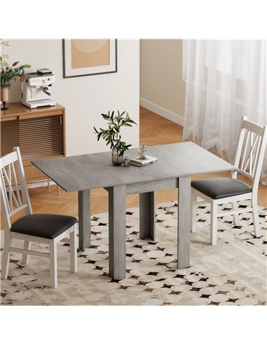 HOMCOM Folding Dining Table for 4-6, Rectangular Extendable Drop Leaf Table for Small Spaces, 140 x 80 x 77.5 cm, Grey
