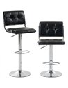 HOMCOM Bar Stools Modern PU Leather Adjustable Breakfast Bar Stools Backrest Set of 2 Black