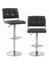 HOMCOM Bar Stools Modern PU Leather Adjustable Breakfast Bar Stools Backrest Set of 2 Grey