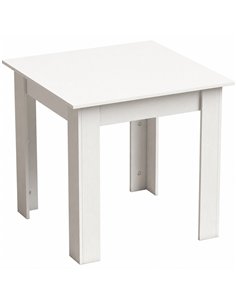 HOMCOM Square Dining Table, Modern Small Dining Table with Wood Effect, Space Saving, Non-slip Foot Pads, White