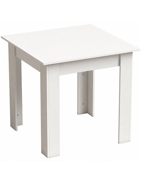 HOMCOM Square Dining Table, Modern Small Dining Table with Wood Effect, Space Saving, Non-slip Foot Pads, White - pic 207738 | FastDaddyshop