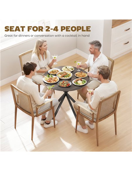 HOMCOM 80cm Industrial Round Dining Table - Brown - pic 207750 | FastDaddyshop