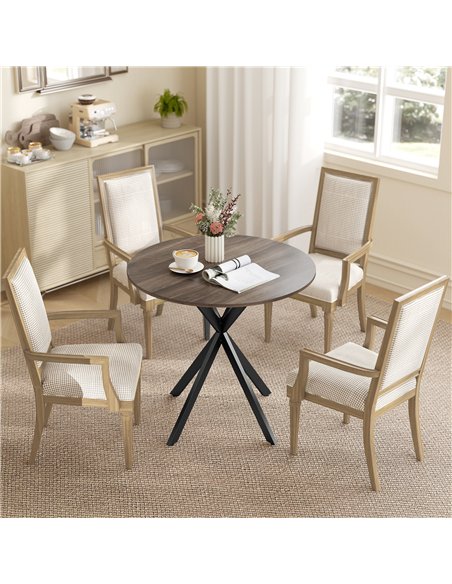 HOMCOM 80cm Industrial Round Dining Table - Brown - pic 207753 | FastDaddyshop