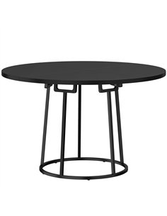 HOMCOM Dining Table Space Saving Kitchen Table Spliced Tabletop Conical Metal Base 120 cm Round Black