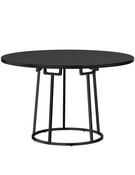 HOMCOM Dining Table Space Saving Kitchen Table Spliced Tabletop Conical Metal Base 120 cm Round Black - pic 207756 | FastDaddyshop