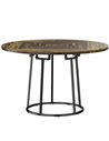 HOMCOM Dining Table Space Saving Kitchen Table Spliced Tabletop Conical Metal Base 120 cm Round Rustic Brown
