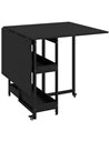 HOMCOM Four-Person Drop Leaf Table - Black Wood-Effect