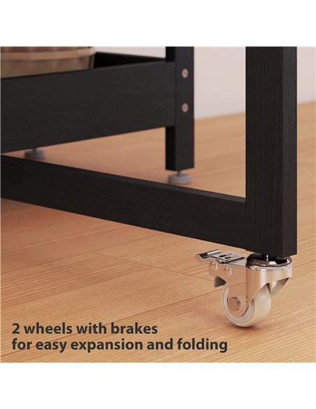 HOMCOM Four-Person Drop Leaf Table - Black Wood-Effect - pic 207797 | FastDaddyshop