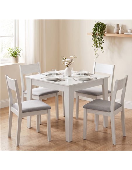 HOMCOM Dining Table for 4, 80L x 80W x 75Hcm, Modern Square Kitchen Table, White - pic 207871 | FastDaddyshop
