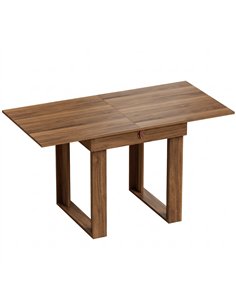 HOMCOM Folding Dining Table Under-Table Storage Extendable Kitchen Table Steel Rail Grey Wood Effect