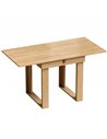 HOMCOM Folding Dining Table Under-Table Storage Extendable Kitchen Table Steel Rail Oak Effect