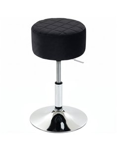 HOMCOM Bar Stool Adjustable Swivel Chair Velvet-Feel Seat 1 Piece, Black