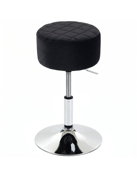 HOMCOM Bar Stool Adjustable Swivel Chair Velvet-Feel Seat 1 Piece, Black - pic 207918 | FastDaddyshop
