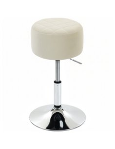 HOMCOM Bar Stool Adjustable Swivel Chair Velvet-Feel Seat 1 Piece, Beige