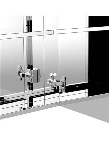 HOMCOM Stainless Steel Bathroom Mirror Cabinet with Double Doors, Silver