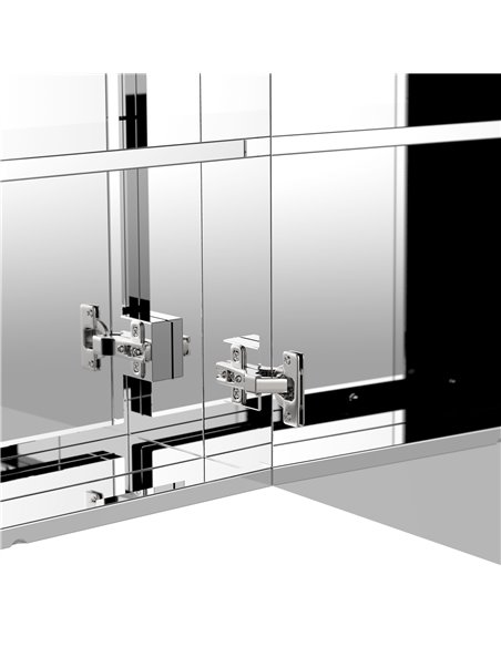 HOMCOM Stainless Steel Bathroom Mirror Cabinet with Double Doors, Silver - pic 20795 | FastDaddyshop