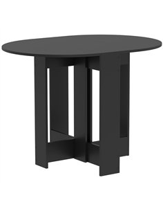 HOMCOM Folding Dining Table,  Drop-Leaf Table with Foldable Leaves for Small Spaces, Kitchen, Dining Room, Black