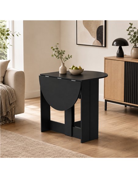 HOMCOM Folding Dining Table,  Drop-Leaf Table with Foldable Leaves for Small Spaces, Kitchen, Dining Room, Black - pic 207971 | FastDaddyshop