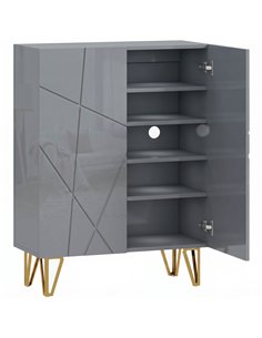 HOMCOM Narrow Shoe Storage Cabinet with Soft-Close Hinges and Adjustable Shelves for 15-20 Pairs of Shoes, Grey