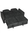 HOMCOM 2 Seater Sofa Bed, 4-in-1 L-Shaped Convertible Pull-Out Sleeper Sofa with Adjustable Backrest and Side Pockets, Black