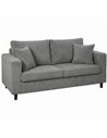 HOMCOM Loveseat Sofa with Wide Seat, Corduroy 2 Seater Couch with Deep Seat, Spring Cushion, Light Grey